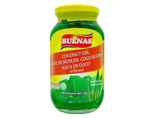 Buenas Coconut Gel (Nata De Coco) Pandan 340g