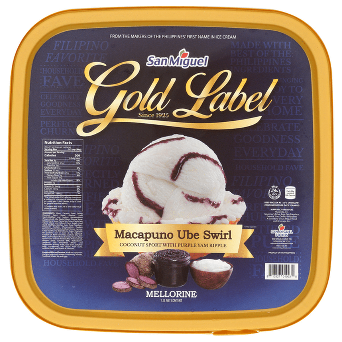 SMC Gold Label Macapuno-Ube Ice Cream 1.5L