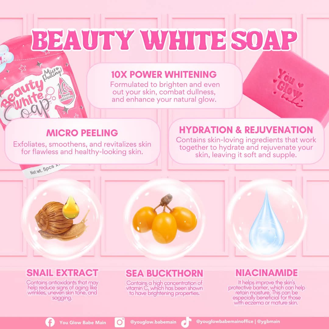 Beauty White Soap by You Glow Babe, 5 barsx70g