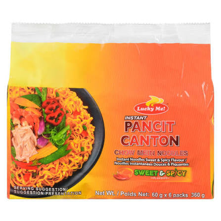Lucky Me! Instant Pancit Canton Sweet & Spicy Flavour Multipack, 6 x 60g