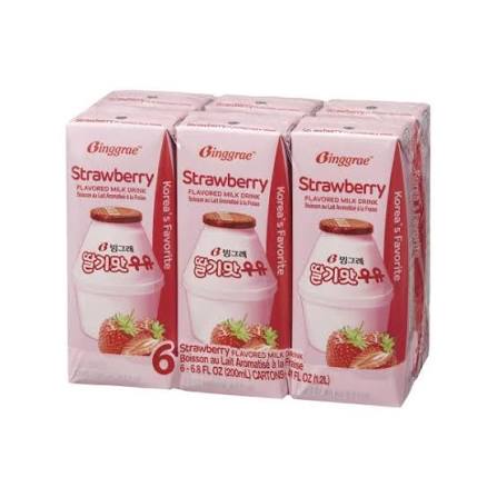 Binggrae Milk Strawberry flavour 6x200ml