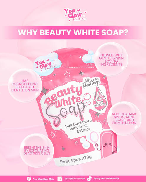 Beauty White Soap by You Glow Babe, 5 barsx70g
