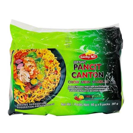 Lucky Me! Instant Pancit Canton Chili Calamansi Flavour Multipack, 6 x 60g