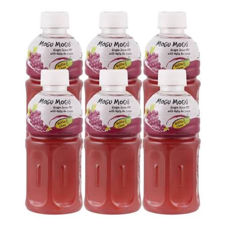 Mogu Mogu Grape Flavored Drink with Nata de coco 6x320ml