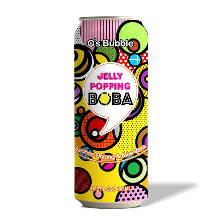 O's Bubble Oolong Tea Lychee Flavor w/ Aloe Vera & Popping Boba 480ml
